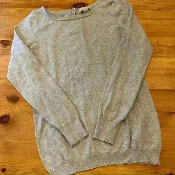 Banana Republic gray sweater with pink zipper in back womens S cotton blend - Picture 2 of 6